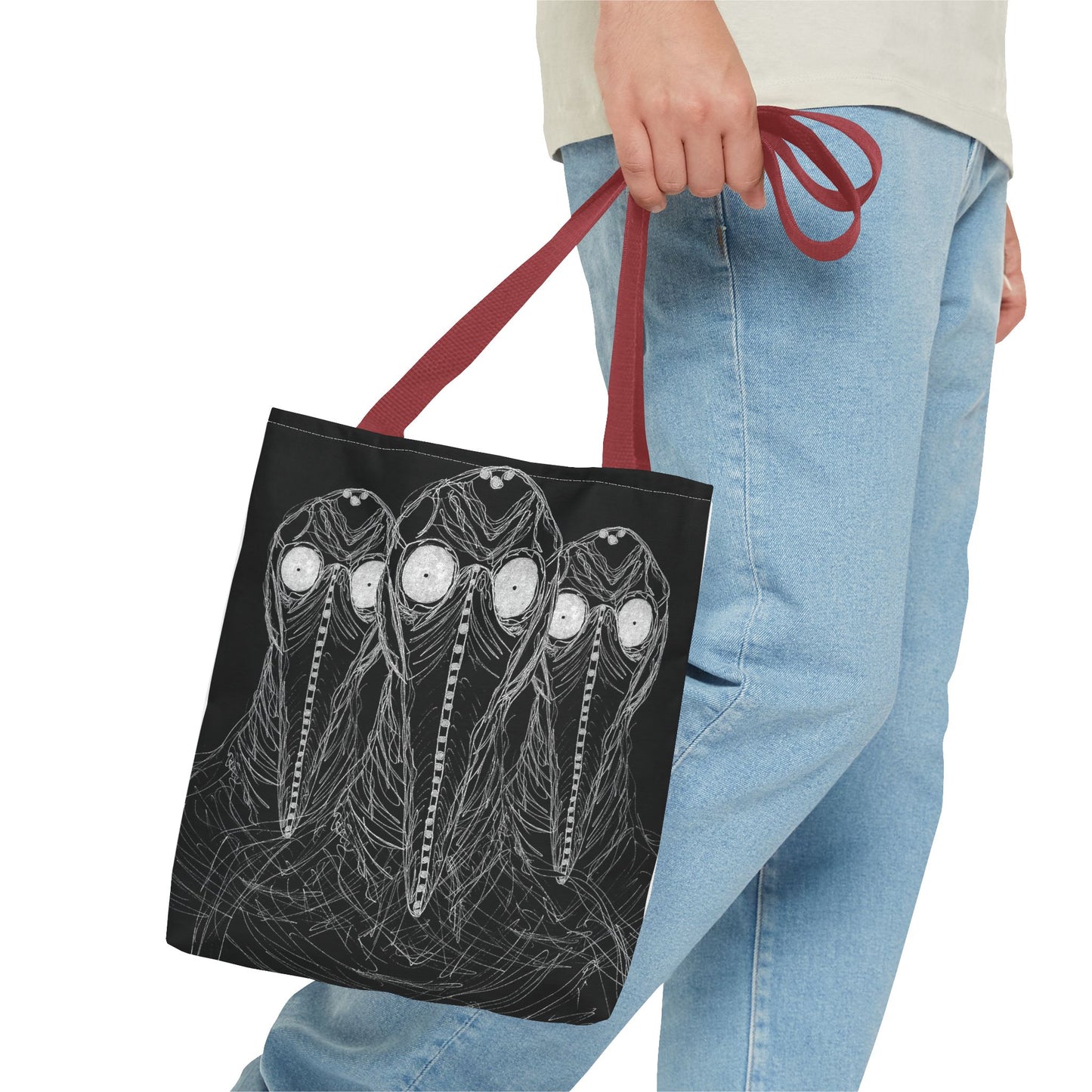 Plague Doctor Figures Tote Bag | Dark Gothic Illustration