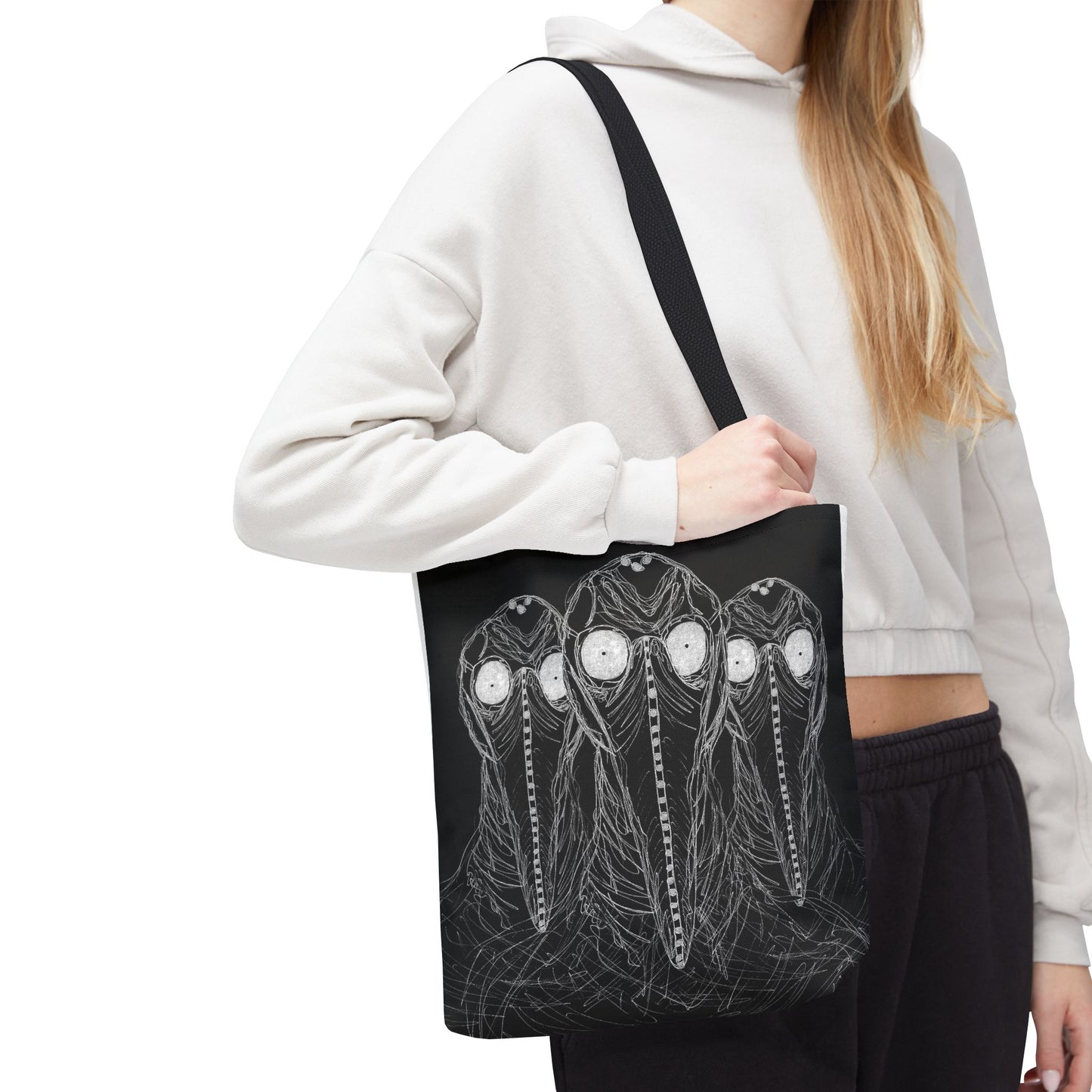 Plague Doctor Figures Tote Bag | Dark Gothic Illustration