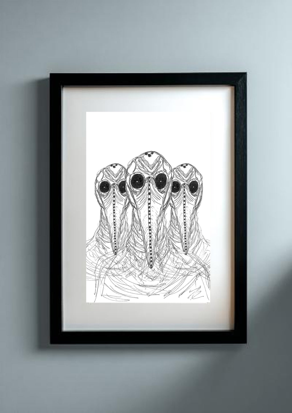 Three Plague Doctors Continuous Line Drawing Art Print