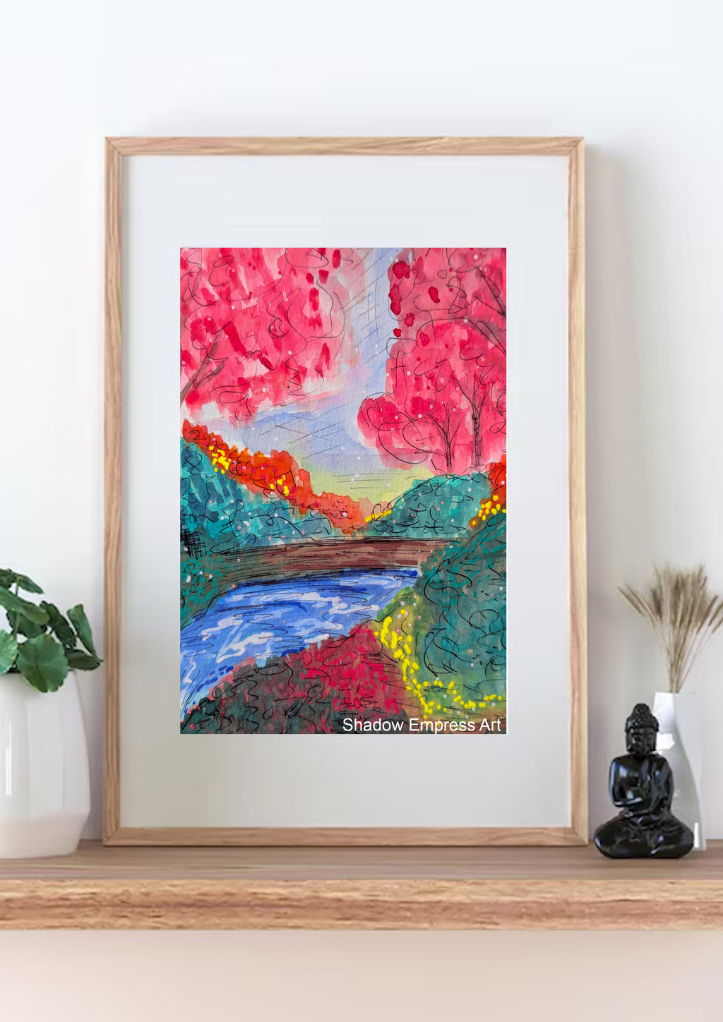Vibrant Watercolour Landscape – Fine Art Print