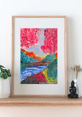 Vibrant Watercolour Landscape – Fine Art Print
